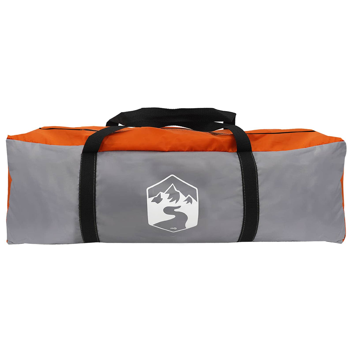 Hyttetelt med tag Grå og orange 400 x 210 x 180 cm Polyester