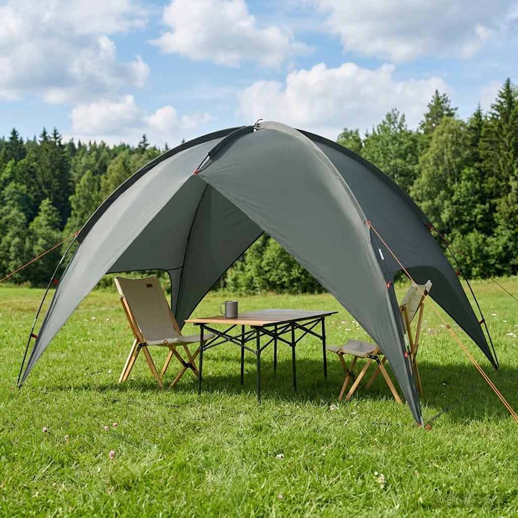 Camping telt med regnslag vandafvisende 4-personers Army Grøn
