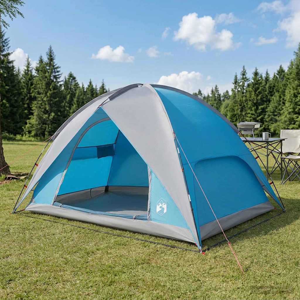 Camping telt med regnslag vandafvisende 4-personers Blå