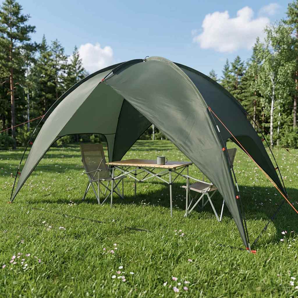 Camping telt med regnslag vandafvisende 4-personers Army Grøn