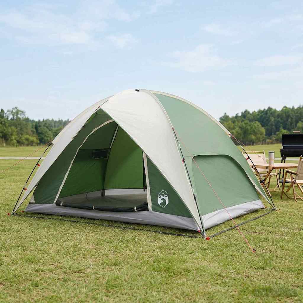 Camping telt med regnslag vandafvisende 4-personers Grøn