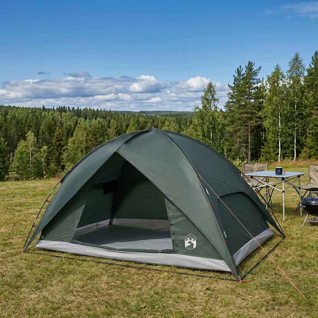 Camping telt med regnslag vandafvisende 4-personers Army Grøn