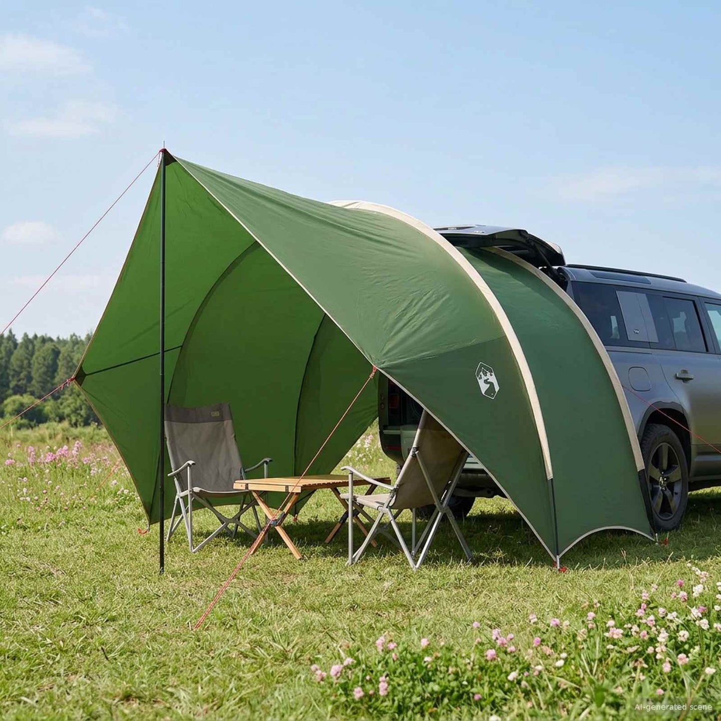 Tailgate awning vandafvisende 405 x 280 x 220 cm Grøn