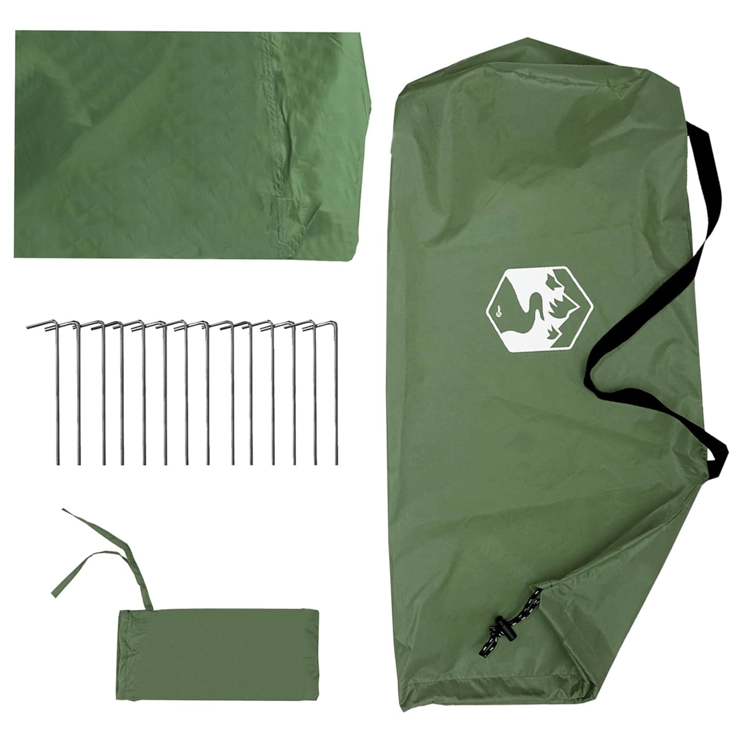 Camping tarp med mesh vægge 340 x 260 x 220 cm Grøn