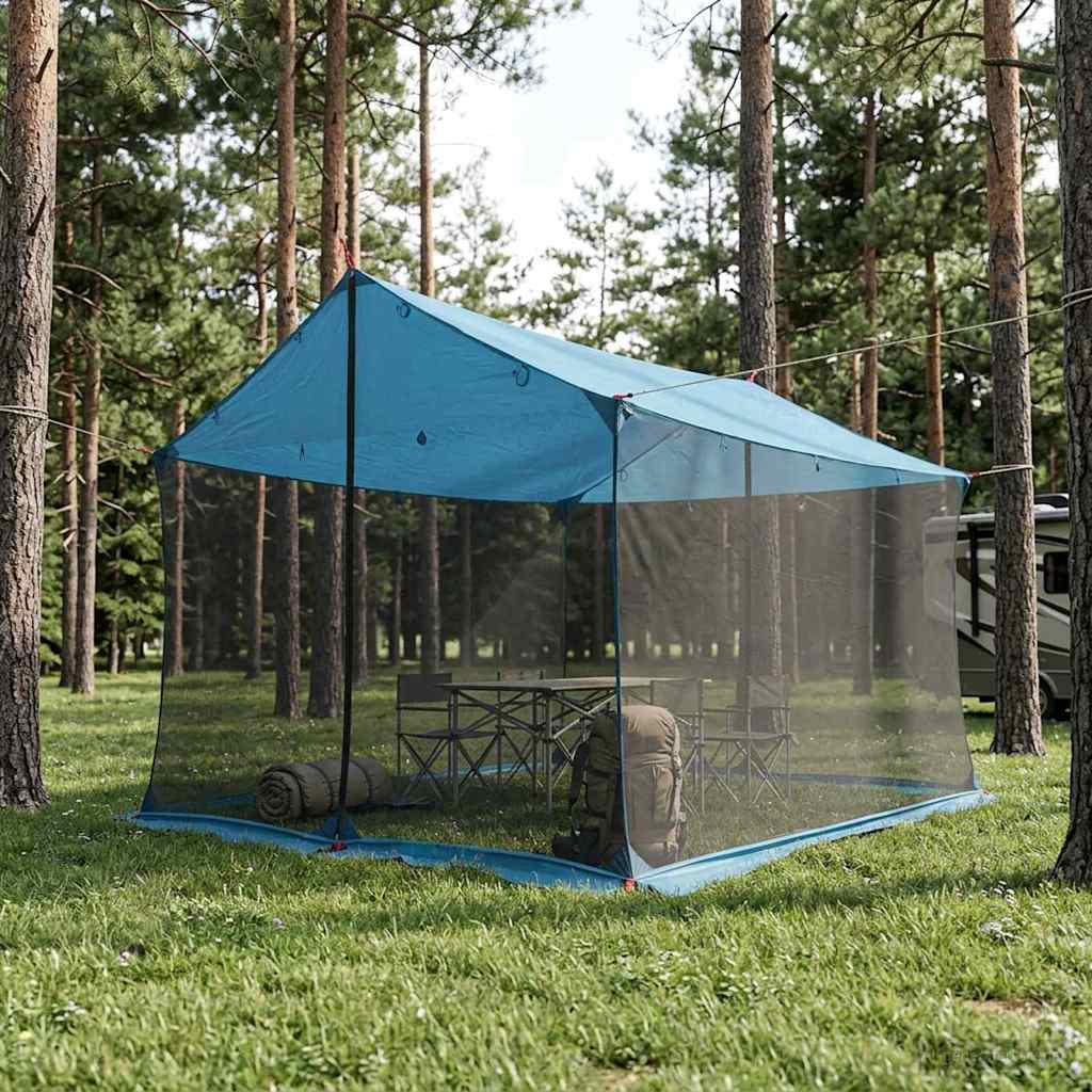 Camping tarp med mesh vægge 340 x 260 x 220 cm Blå