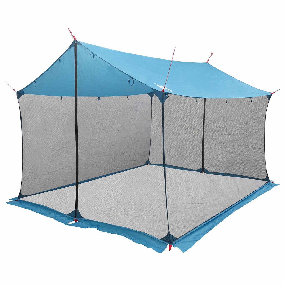 Camping tarp med mesh vægge 340 x 260 x 220 cm Blå