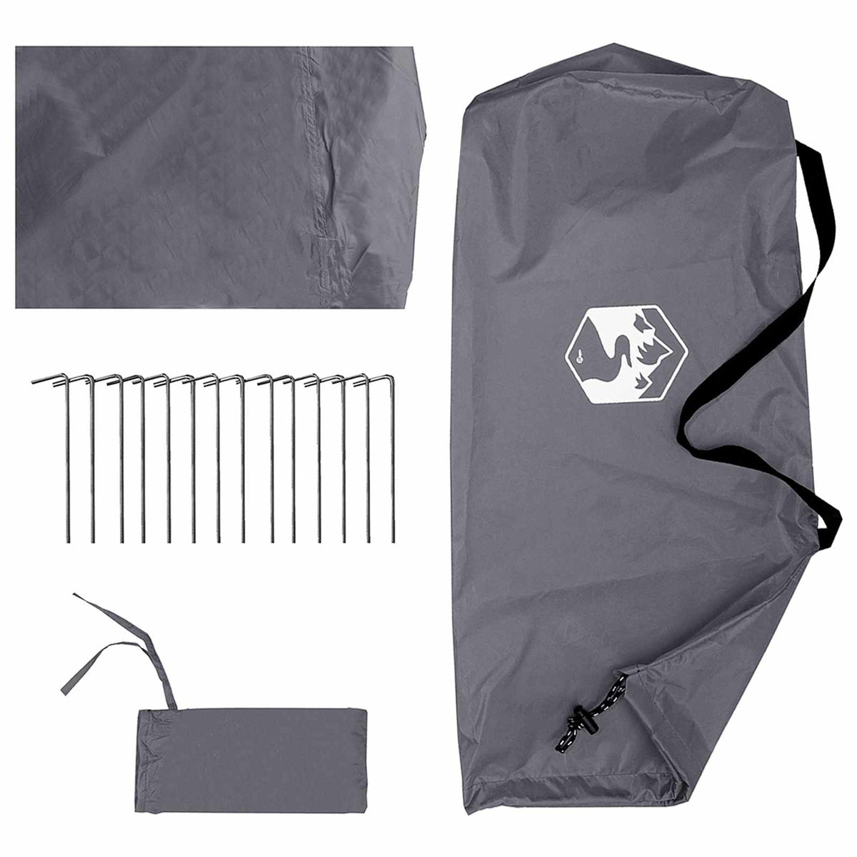 Camping tarp med mesh vægge 340 x 260 x 220 cm Grå og orange