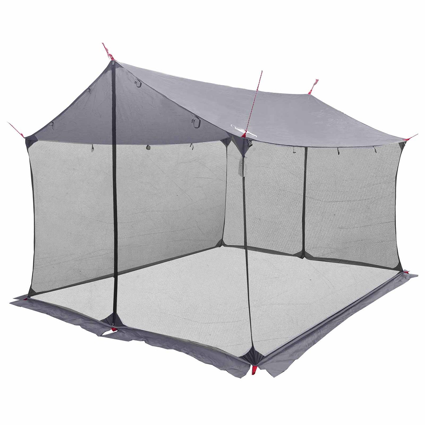 Camping tarp med mesh vægge 340 x 260 x 220 cm Grå og orange