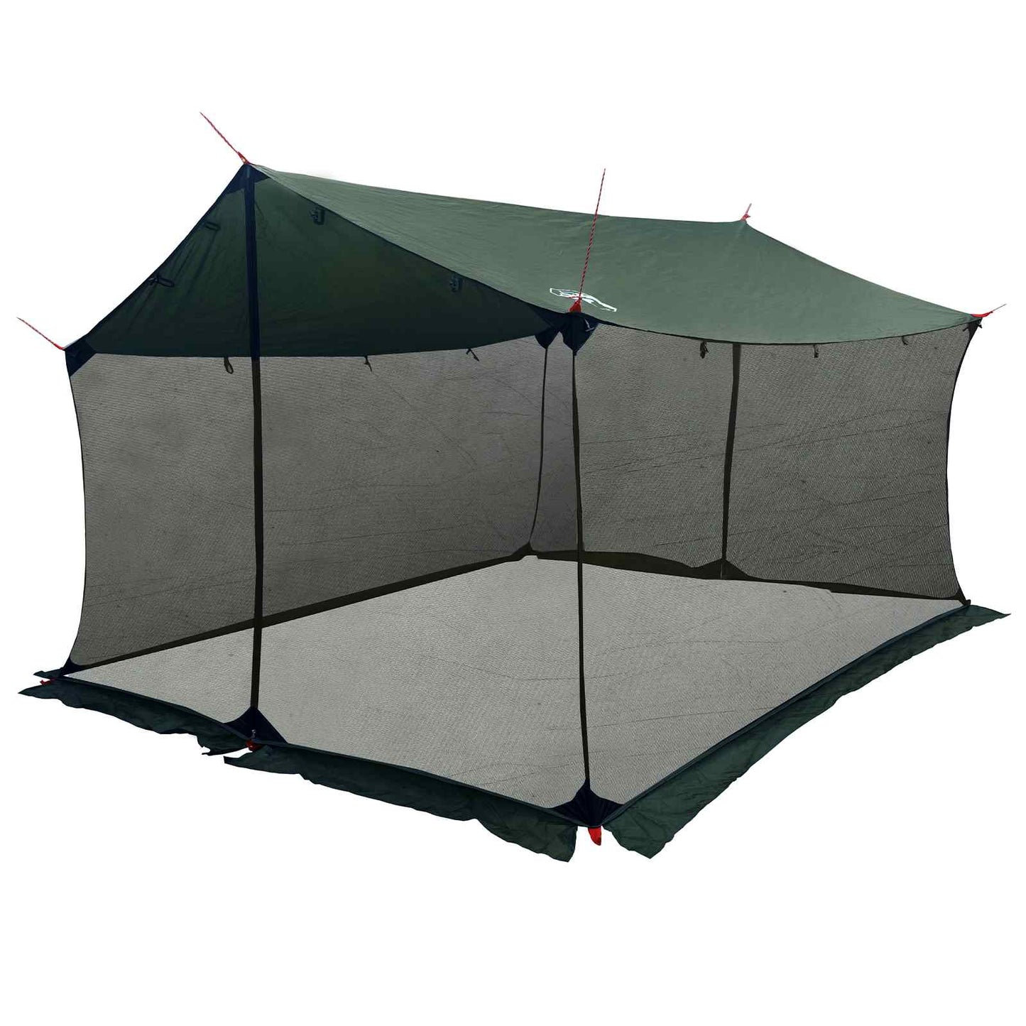 Camping tarp med mesh vægge 340 x 260 x 220 cm Army Grøn