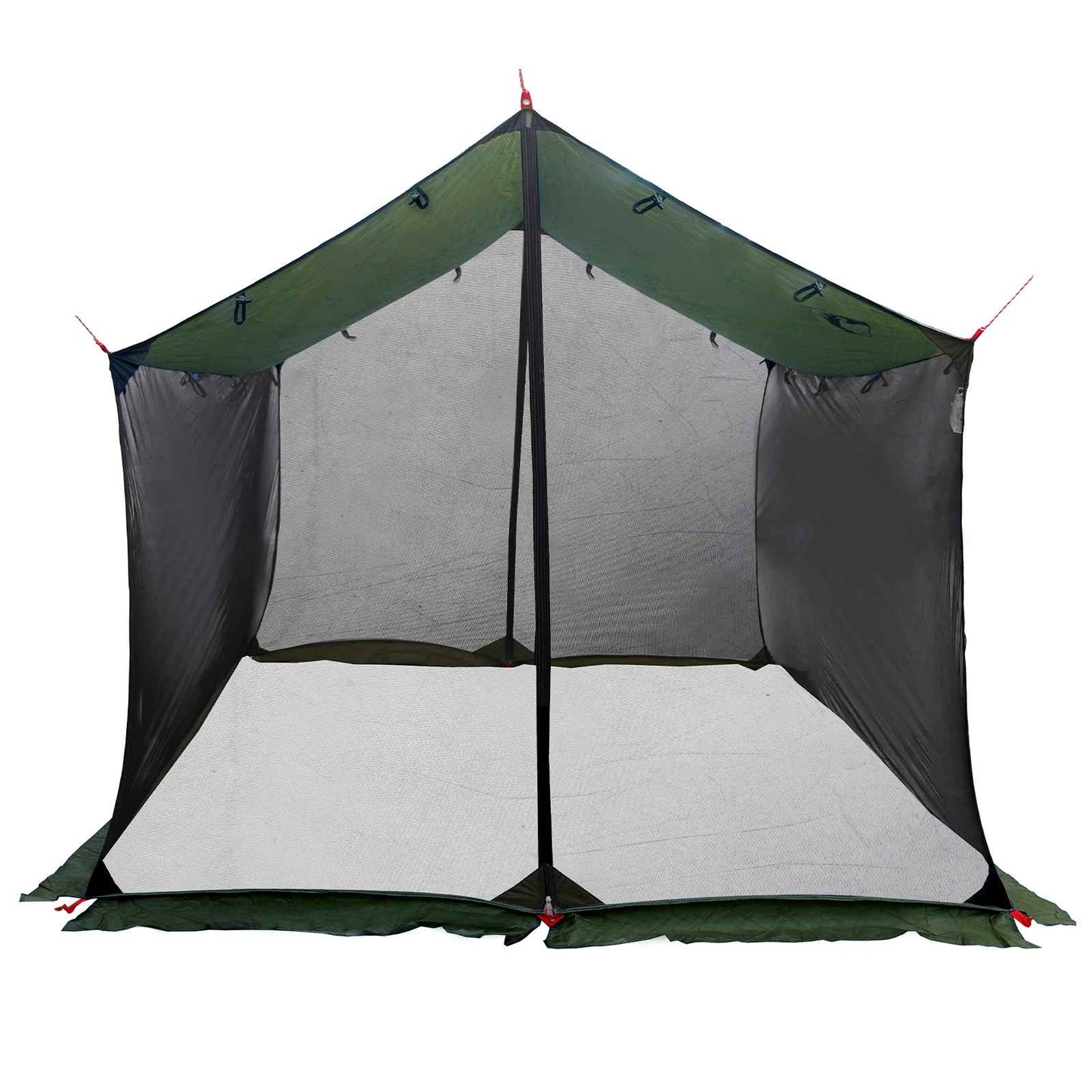 Camping tarp med mesh vægge 340 x 260 x 220 cm Army Grøn