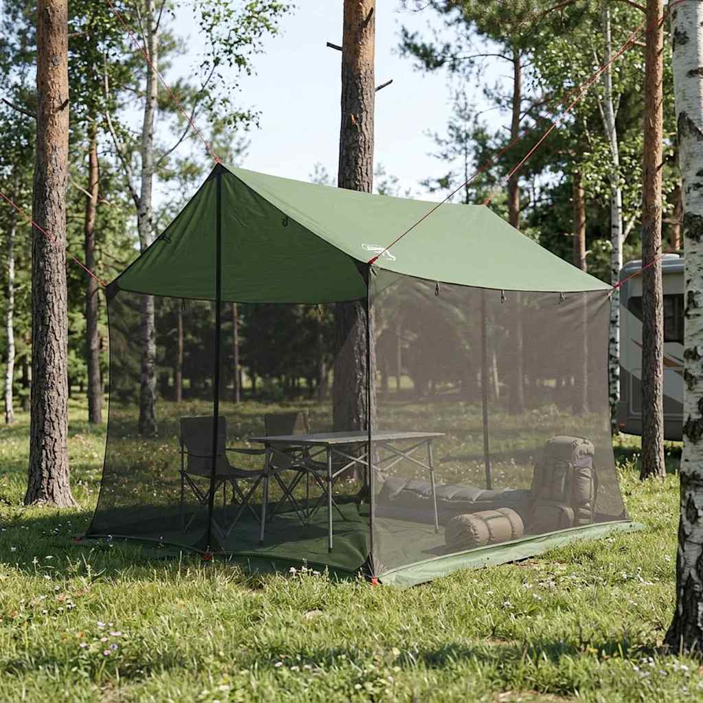 Camping tarp med mesh vægge 270 x 210 x 210 cm Grøn