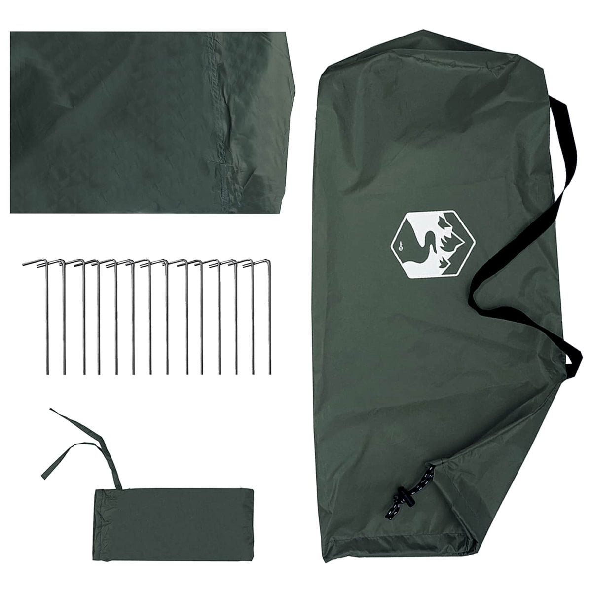Camping tarp med mesh vægge 270 x 210 x 210 cm Army Grøn