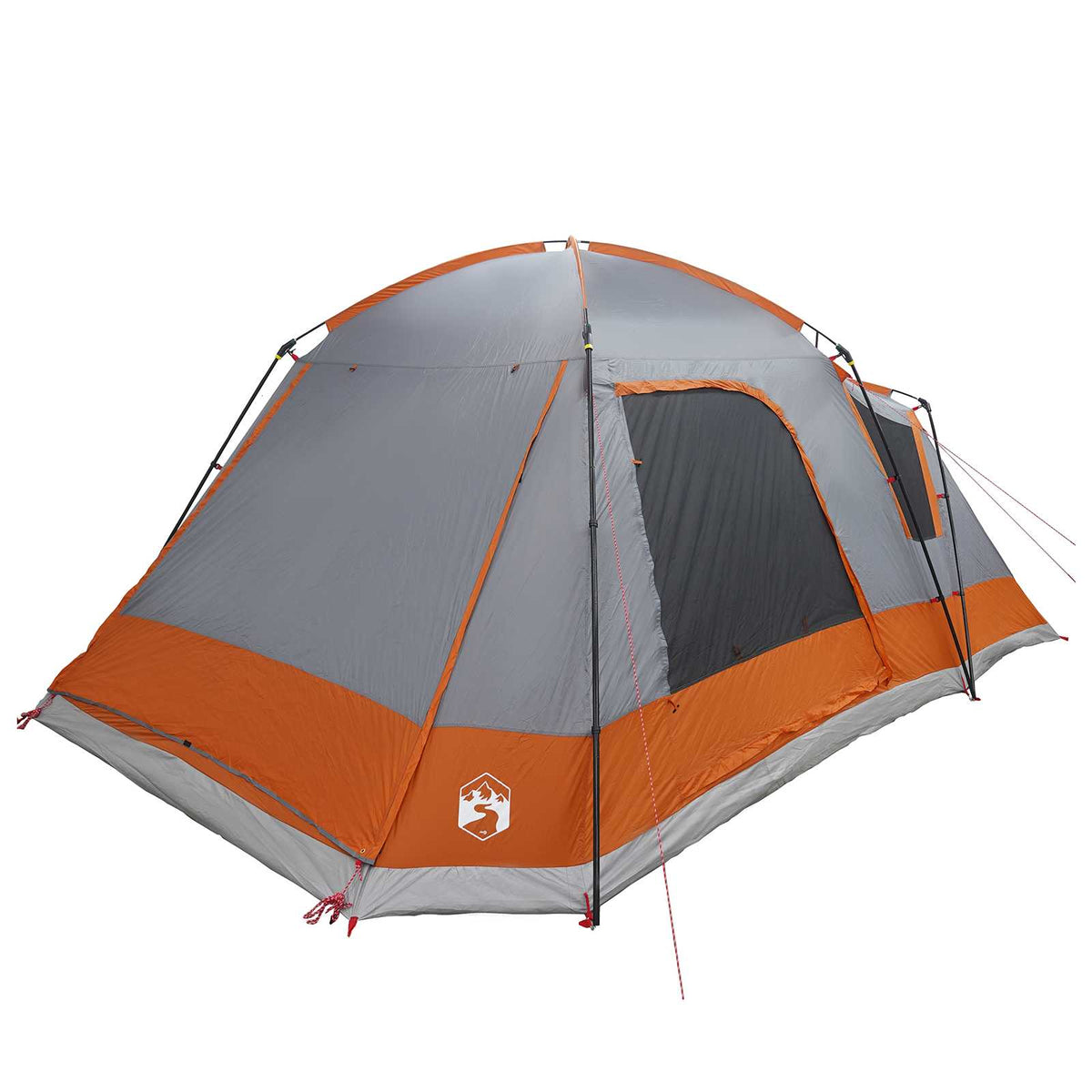 Hyttetelt med tag Grå og orange 12-person Polyester og Stål