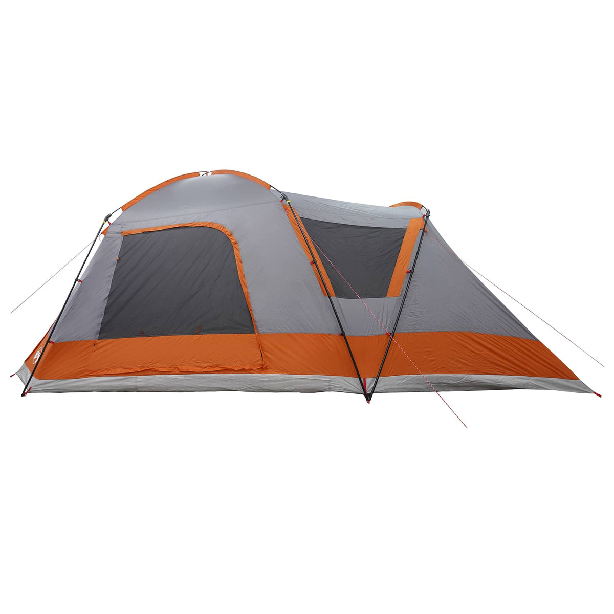 Hyttetelt med tag Grå og orange 12-person Polyester og Stål