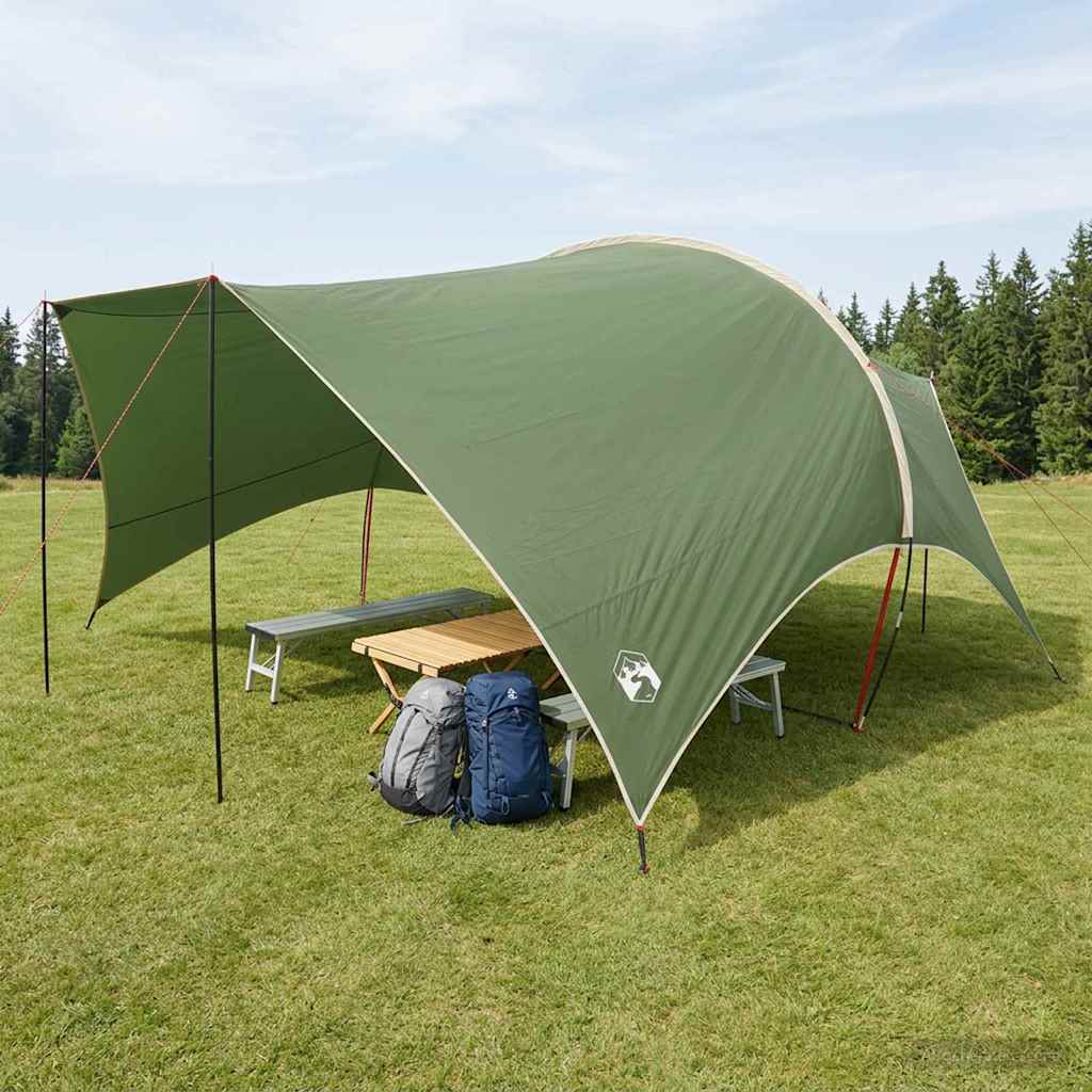Camping tarp vandafvisende Grøn 550 x 400 x 230 cm