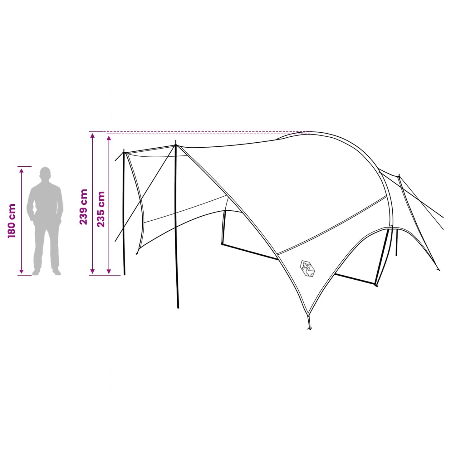Camping tarp vandafvisende Grøn 550 x 400 x 230 cm