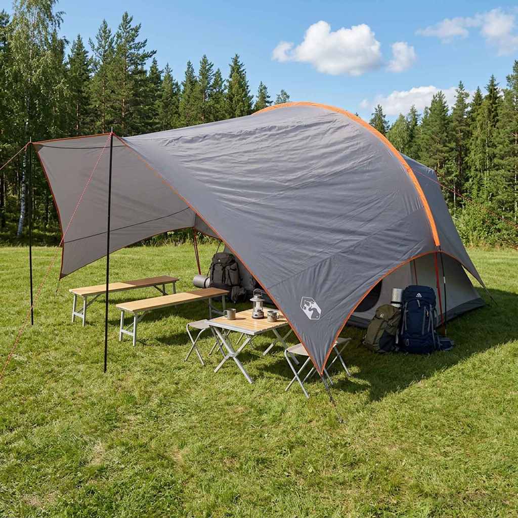 Camping tarp vandafvisende Grå og orange 550 x 400 x 230 cm
