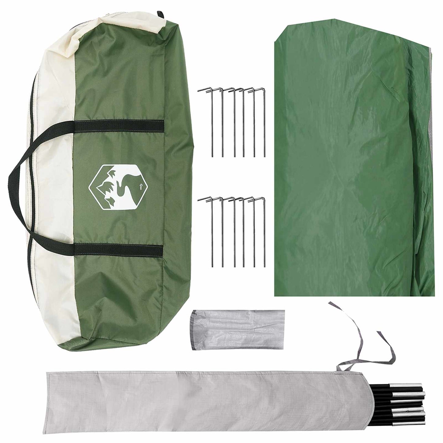 Camping tarp vandafvisende Grøn 690 x 580 x 255 cm