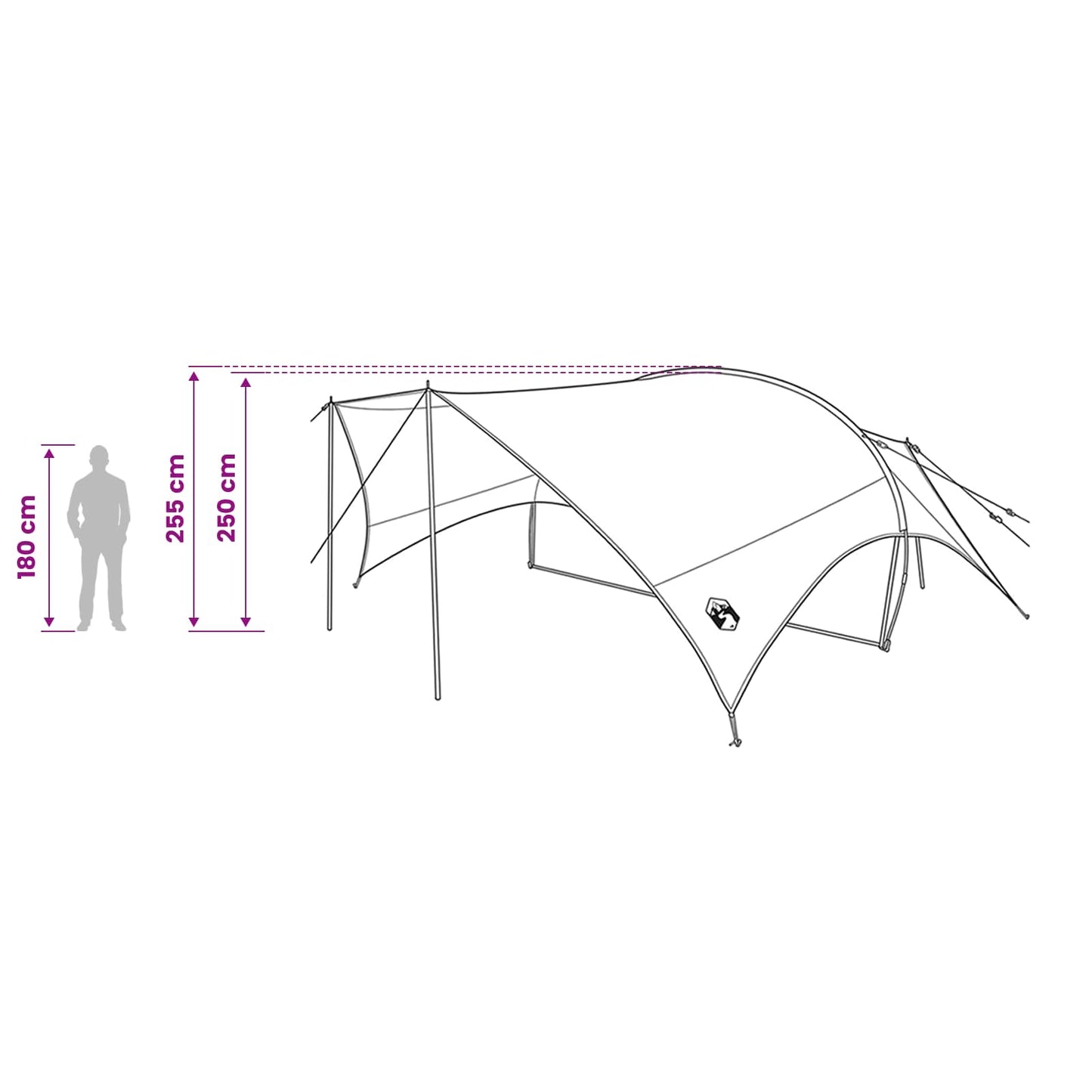 Camping tarp vandafvisende Grøn 690 x 580 x 255 cm