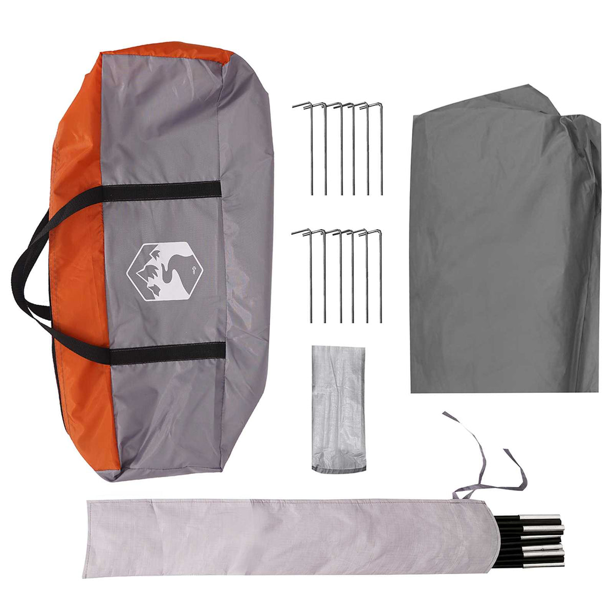 Camping tarp vandafvisende Grå og orange 695 x 580 x 200 cm