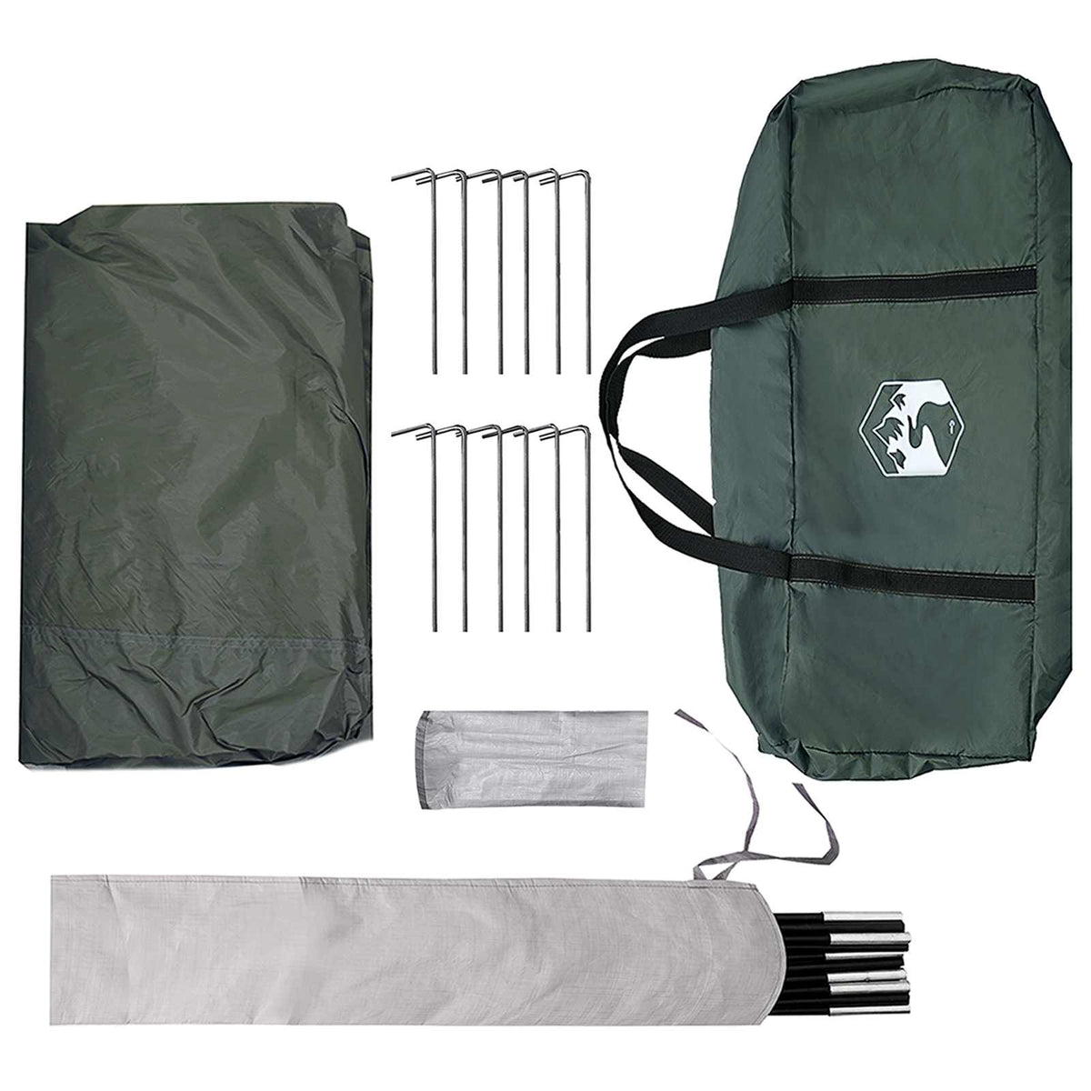 Camping tarp vandafvisende Army Grøn 695 x 580 x 200 cm