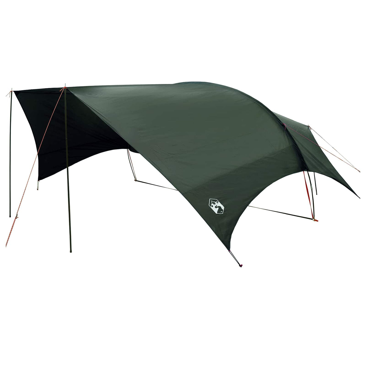 Camping tarp vandafvisende Army Grøn 695 x 580 x 200 cm