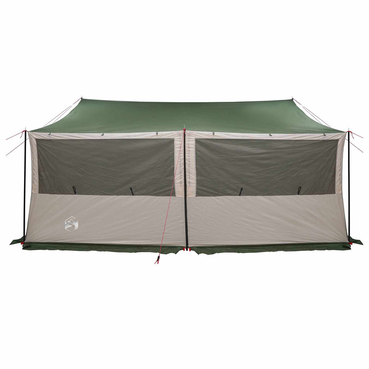 Familietelt med tag Grøn 450 x 400 x 265 cm Polyester og Stål