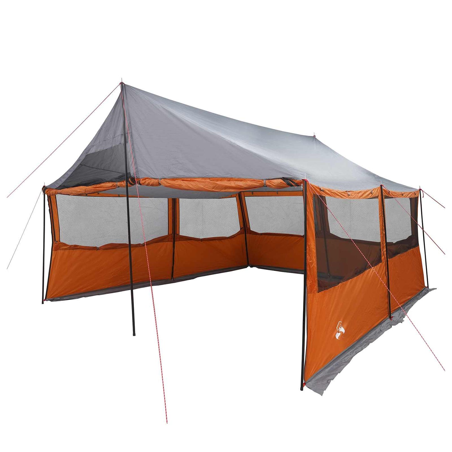 Familietelt Grå og orange 450 x 400 x 265 cm Polyester og Stål
