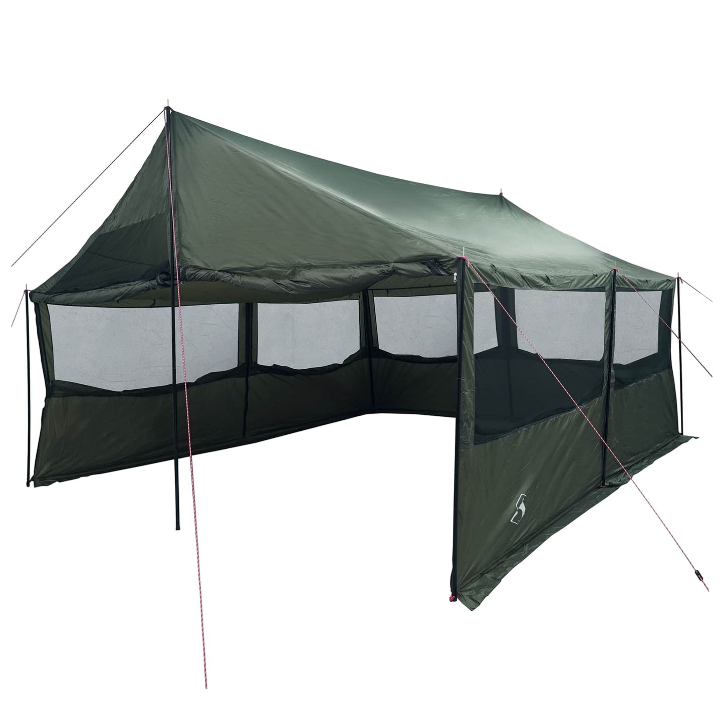 Familietelt Army grøn 450 x 400 x 265 cm Polyester og Stål