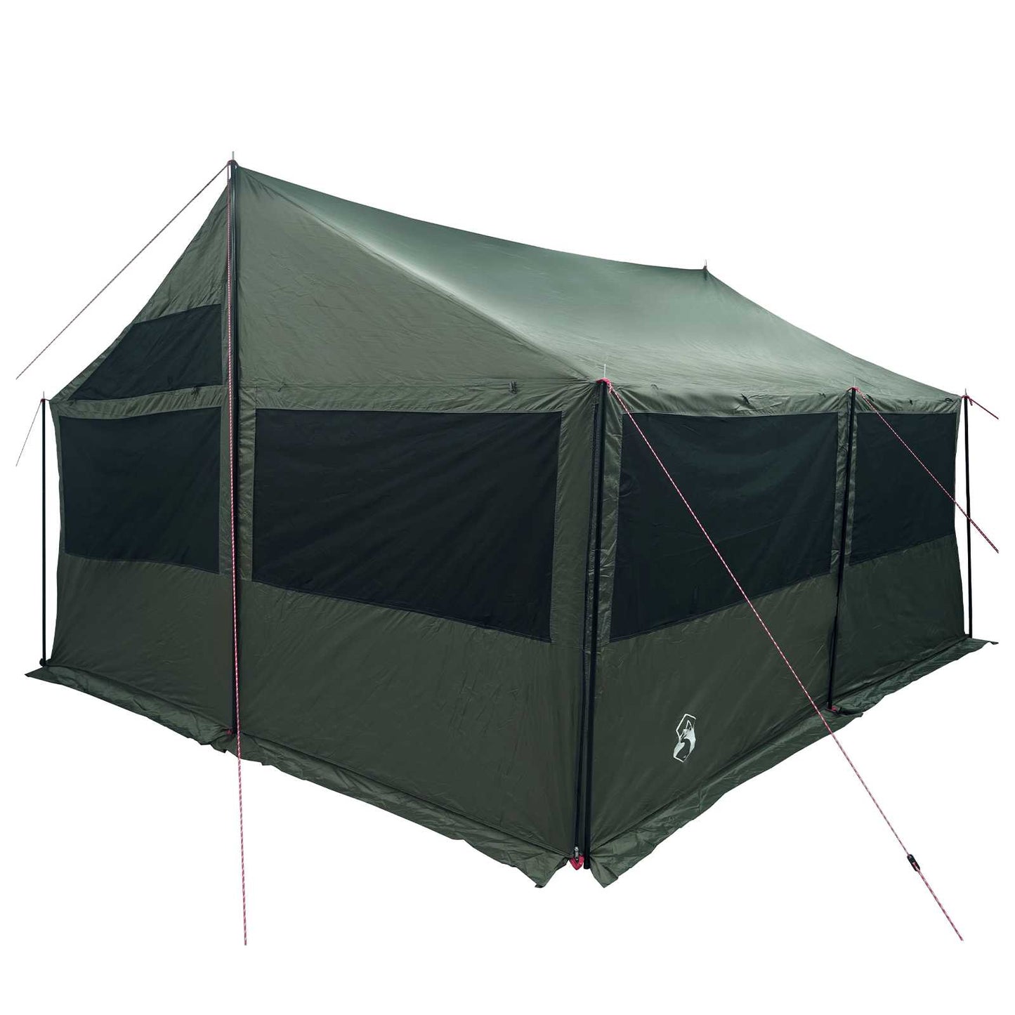 Familietelt Army grøn 450 x 400 x 265 cm Polyester og Stål
