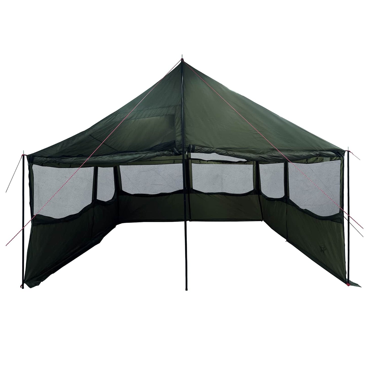 Familietelt Army grøn 450 x 400 x 265 cm Polyester og Stål