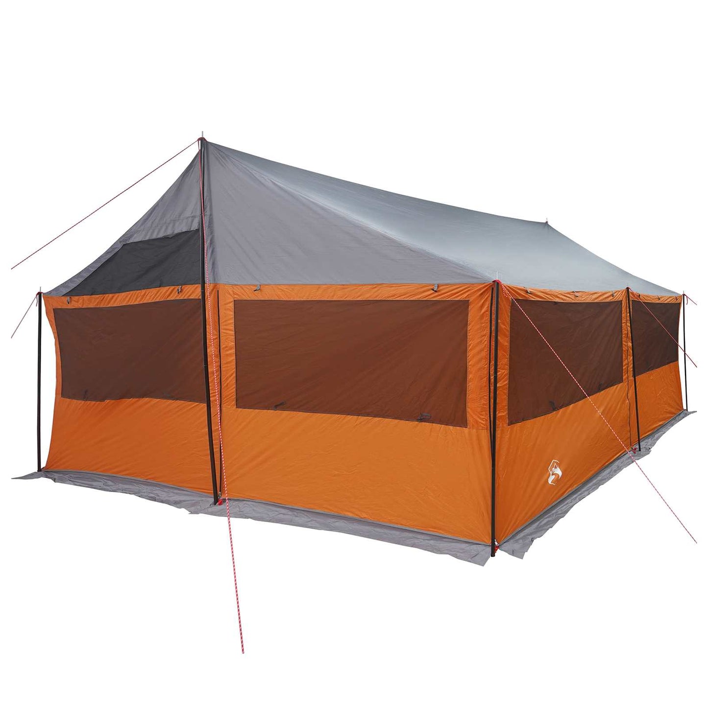 Familietelt Grå og orange 600 x 400 x 268 cm Polyester og Stål