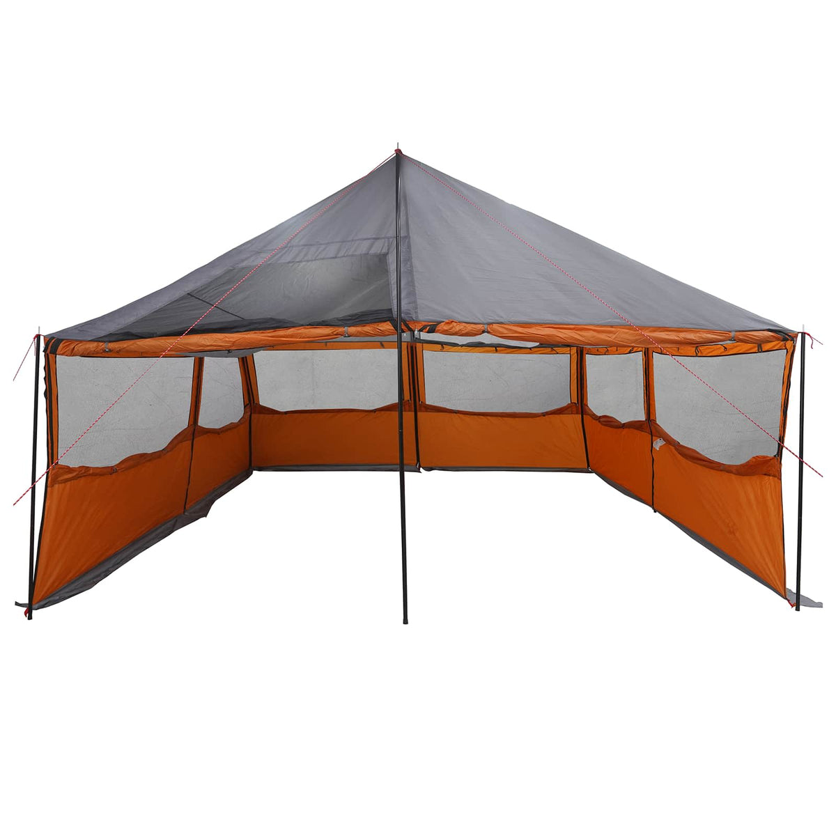 Familietelt Grå og orange 600 x 400 x 268 cm Polyester og Stål