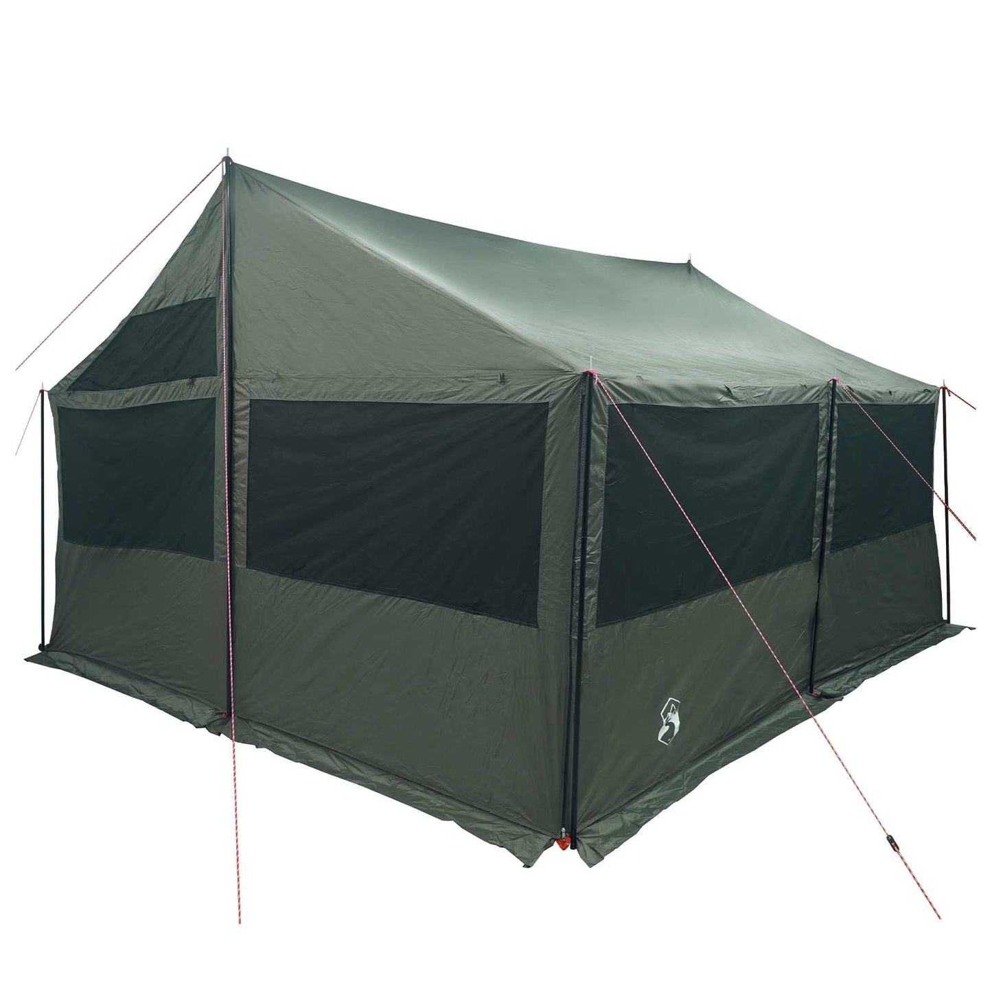 Familietelt Army grøn 600 x 400 x 268 cm Polyester og Stål