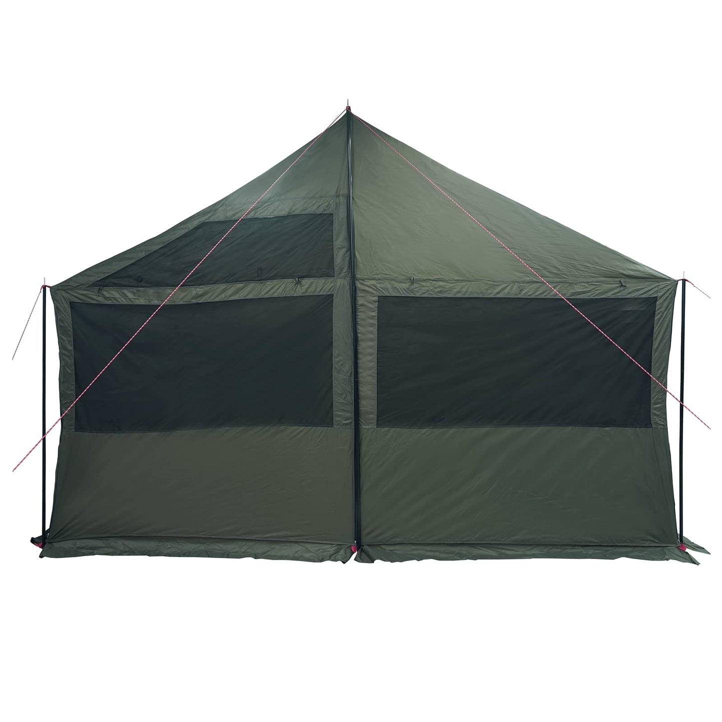 Familietelt Army grøn 600 x 400 x 268 cm Polyester og Stål