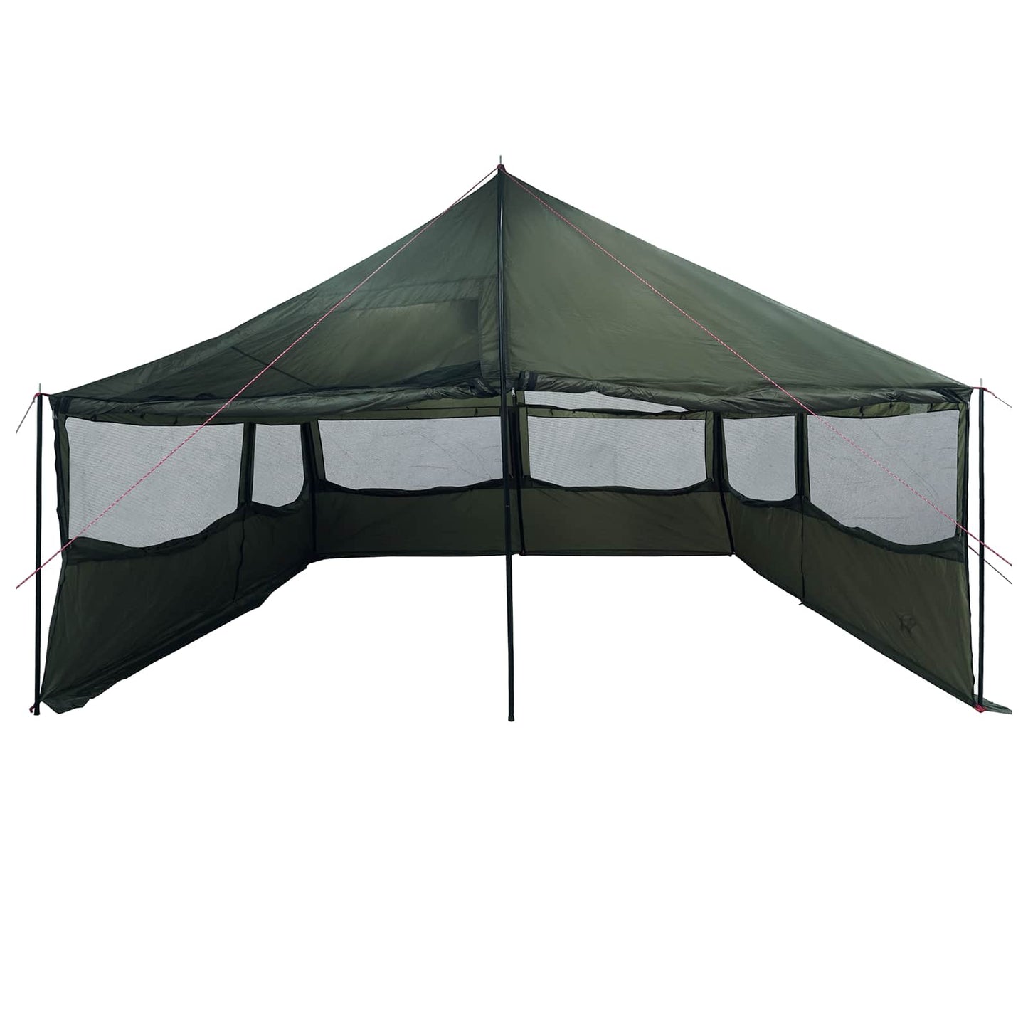 Familietelt Army grøn 600 x 400 x 268 cm Polyester og Stål