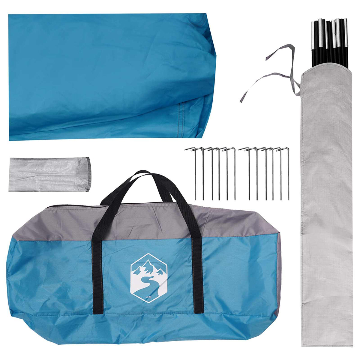 Party Tent med tag Blå 500 x 500 x 350 cm Polyester og Stål