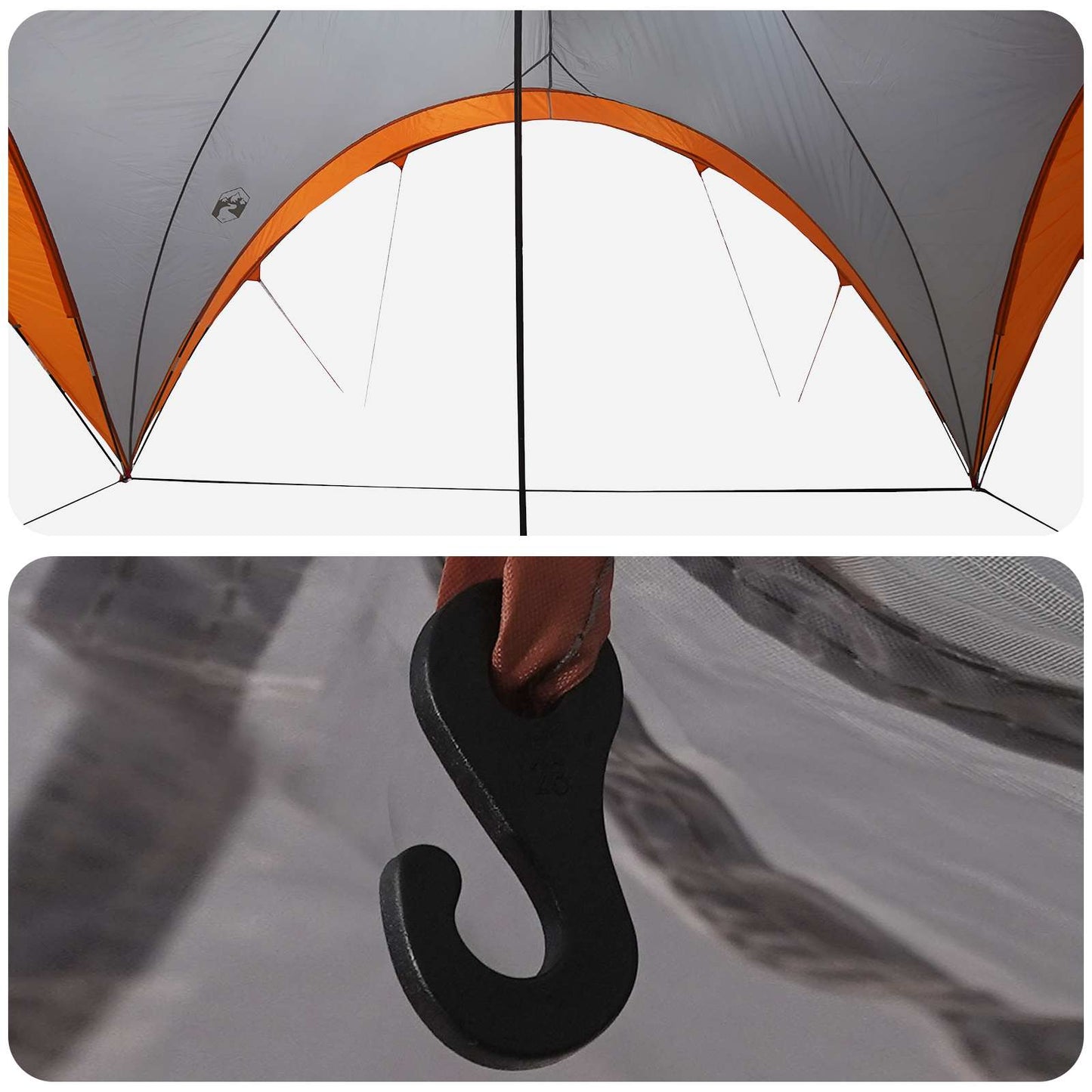 Party Tent Grå og orange 500 x 500 x 350 cm Polyester og Stål