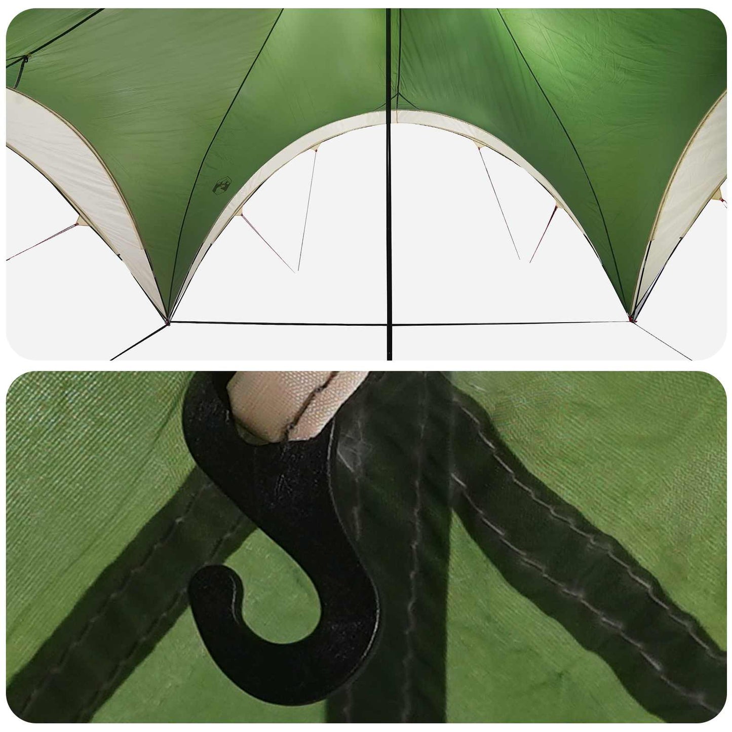 Party Tent med tag Grøn 600 x 600 x 400 cm Polyester og Stål