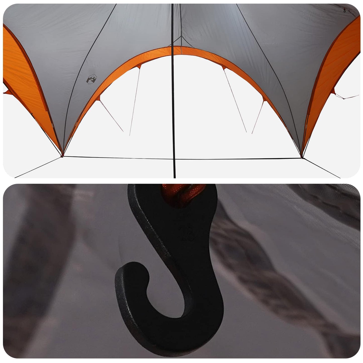 Party Tent Grå og orange 600 x 600 x 400 cm Polyester og Stål