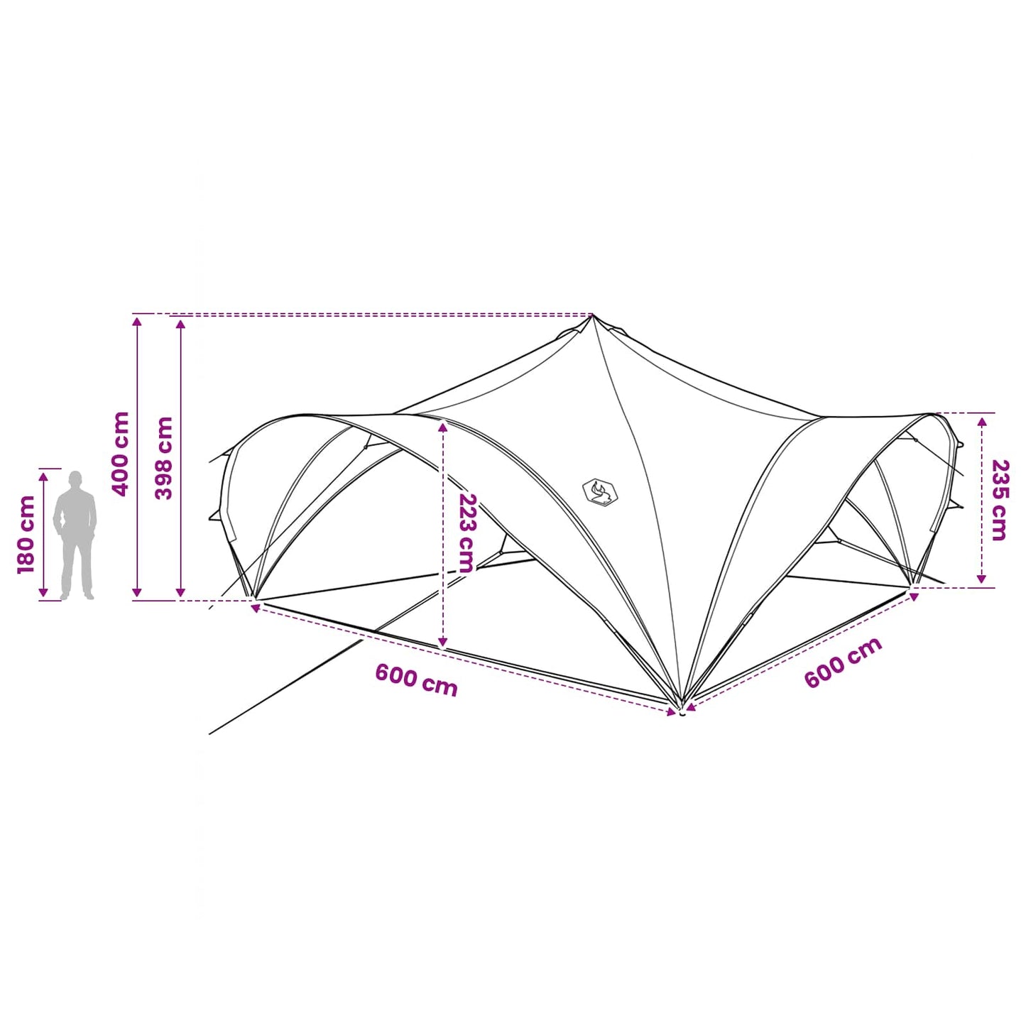 Party Tent Army grøn 600 x 600 x 400 cm Polyester og Stål