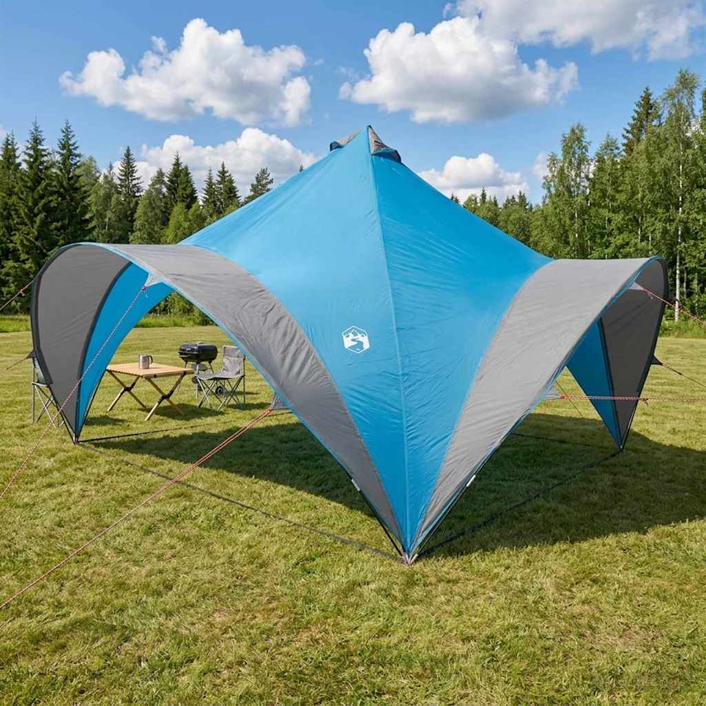 Party Tent med tag Blå 400 x 400 x 320 cm Polyester og Stål
