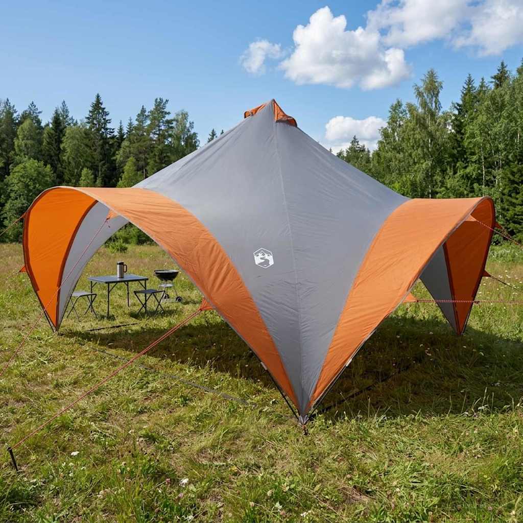 Party Tent Grå og orange 400 x 400 x 320 cm Polyester og Stål