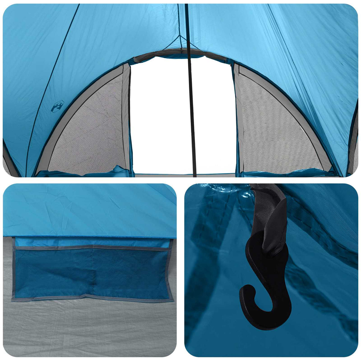 Tipi telt med tag Blå 6-personers Polyester og Stål