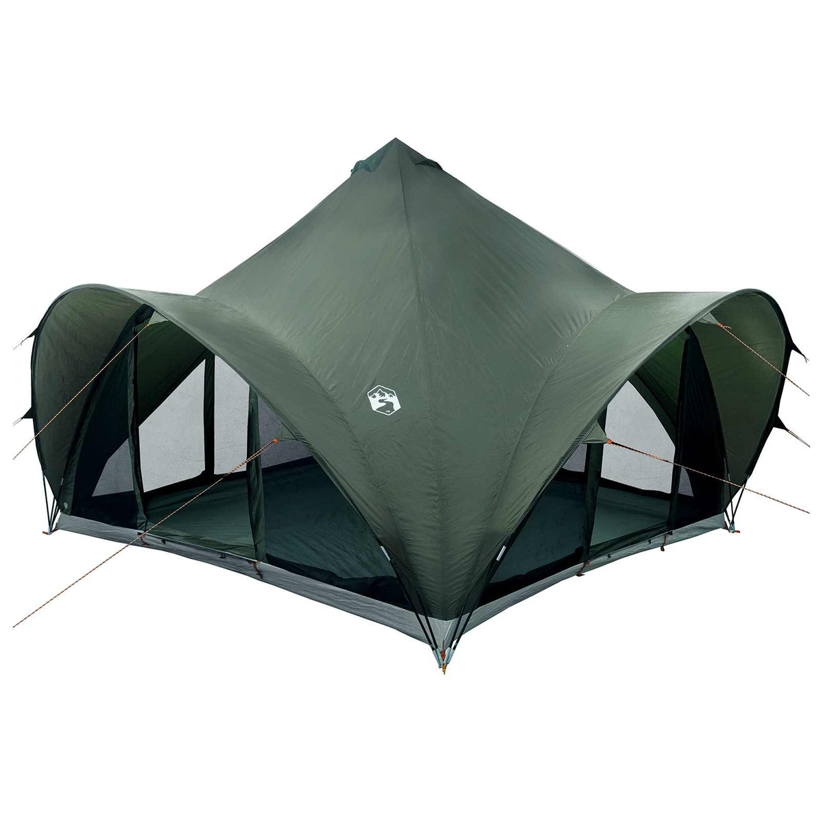 Tipi telt med tag Army grøn 6-personers Polyester og Stål