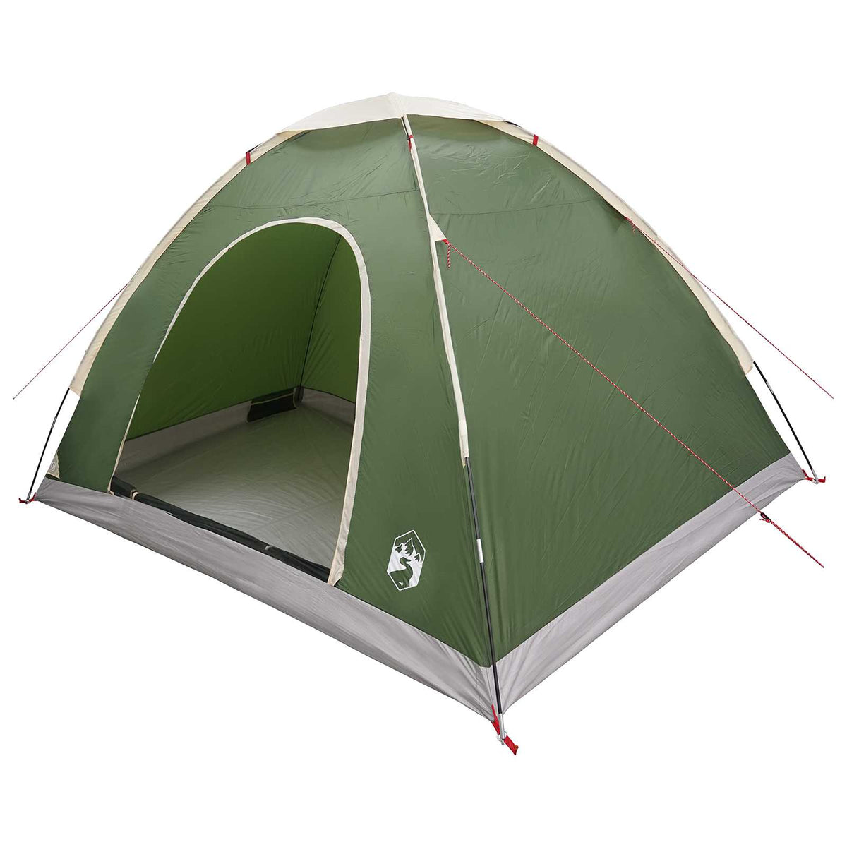 Camping telt 4-personers Grøn 185T Polyester med PU belægning