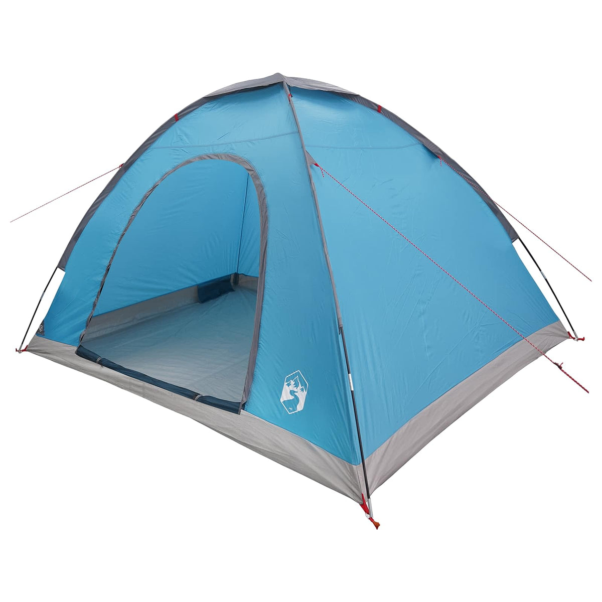 Camping telt 4-personers Blå 185T Polyester med PU belægning