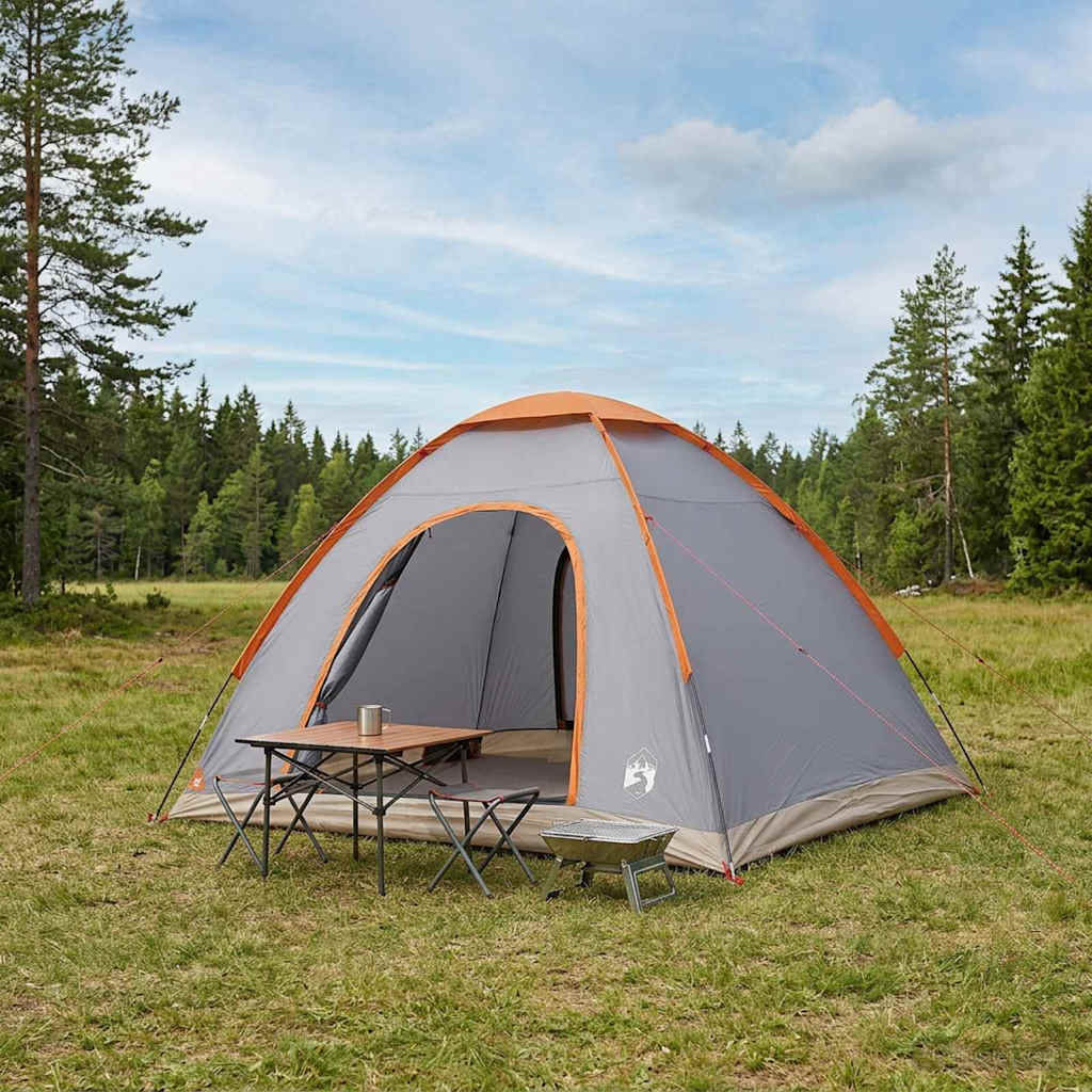 Camping telt 4-personers Grå og orange