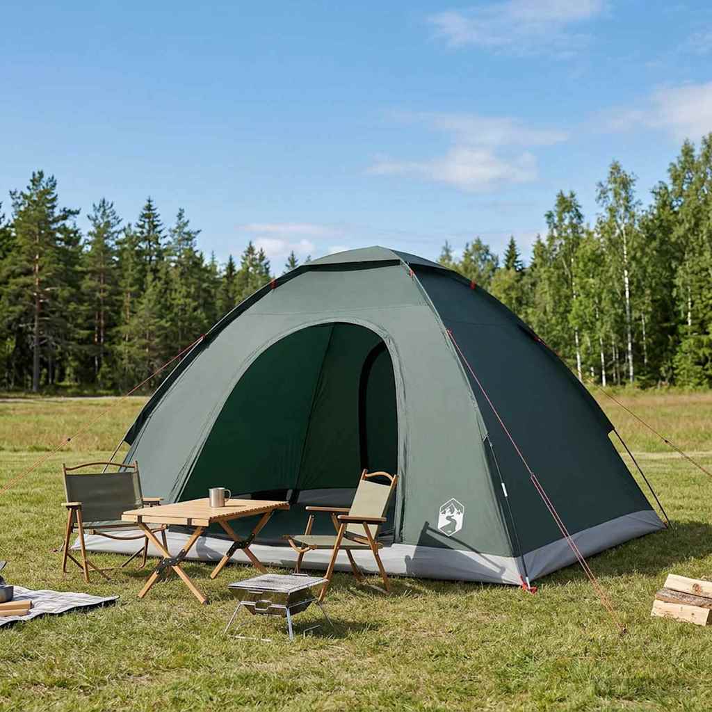 Camping telt 4-personers Army Grøn