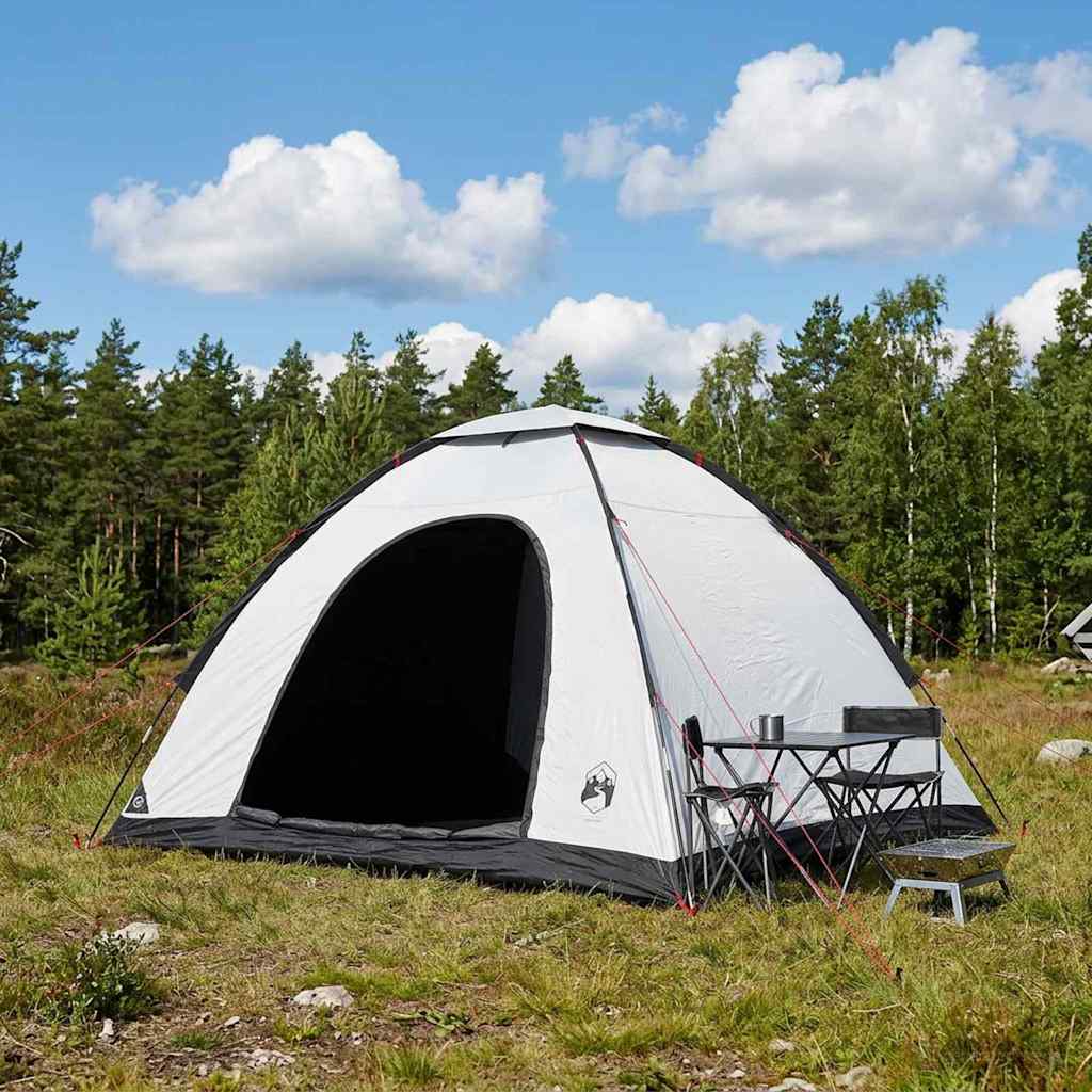 Camping telt 4-personers Hvid Blackout